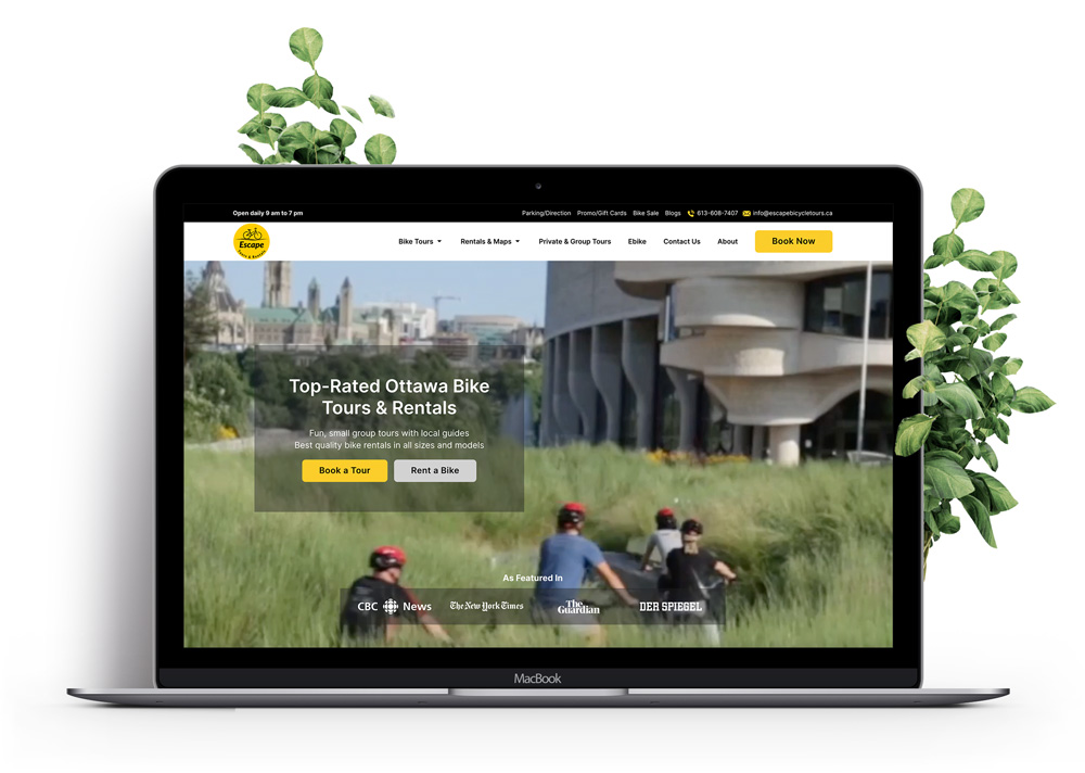 web design for bike rental